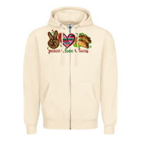 Sandshell Peace love tacos Zipper Hoodie - NancyCooperArtShop