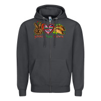 Smoke Peace love tacos Zipper Hoodie - NancyCooperArtShop
