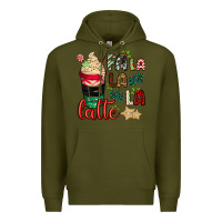 Army Green Fa la la la latte Premium Hoodie - CowGirlArtShop