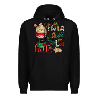 Black Fa la la la latte Premium Hoodie - CowGirlArtShop