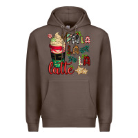 Coffee Fa la la la latte Premium Hoodie - CowGirlArtShop