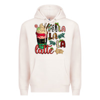 Pale Pink Fa la la la latte Premium Hoodie - CowGirlArtShop