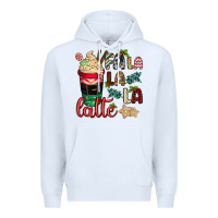 White Fa la la la latte Premium Hoodie - CowGirlArtShop