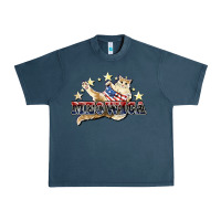 Midnight Navy meowica cat Urban Heavy Tee - NancyCooperArtShop