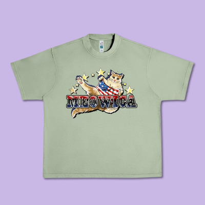 Meowica Cat Urban Heavy Tee Designed By Nancycooperartshop