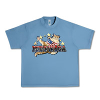 Pebble Blue meowica cat Urban Heavy Tee - NancyCooperArtShop