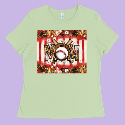 Baseball Mom Ladies Tee Designed By Jasminsmagicworld