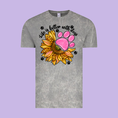Life Is Better With Dogs Vintage Tee Designed By Nancycooperartshop