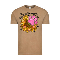 Vintage Coffee life is better with dogs Vintage Tee - NancyCooperArtShop