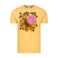 Vintage Mustard life is better with dogs Vintage Tee - NancyCooperArtShop