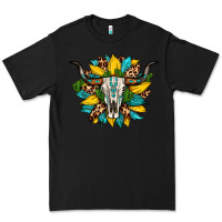 Black bull skull gemstone cactus leopard sunflower Premium Tee - Artiststas