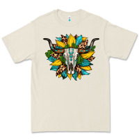 Bone bull skull gemstone cactus leopard sunflower Premium Tee - Artiststas