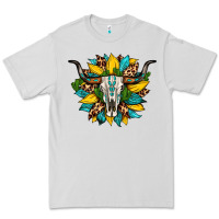 Dove Grey bull skull gemstone cactus leopard sunflower Premium Tee - Artiststas