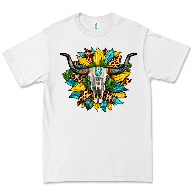 Bull Skull Gemstone Cactus Leopard Sunflower Premium Tee by Artiststas | Teevron