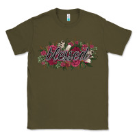 Army Green blessed Classic Tee - NancyCooperArtShop