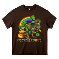 Chocolate Brown luckysaurus and st patricks Heavy Core Tee - AdoDesignShop