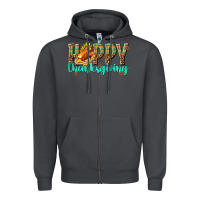 Smoke Happy Thanksgiving with Turkey Zipper Hoodie - texasbilliewilder
