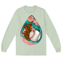 Matcha baseball and western roses teardrop  3 Long Sleeve Tee - BundleAndBundleShop