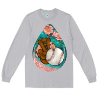 Moon Dust baseball and western roses teardrop  3 Long Sleeve Tee - BundleAndBundleShop