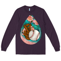 Plum baseball and western roses teardrop  3 Long Sleeve Tee - BundleAndBundleShop