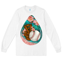 White baseball and western roses teardrop  3 Long Sleeve Tee - BundleAndBundleShop