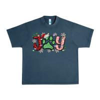 Midnight Navy joy with dog paw Urban Heavy Tee - MaliasSmallBusiness