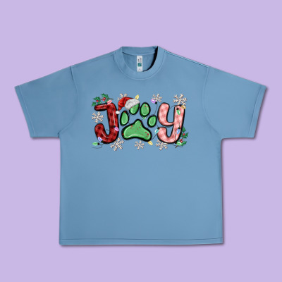 Joy With Dog Paw Urban Heavy Tee Designed By Maliassmallbusiness