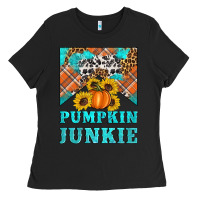Black pumpkin junkie Ladies Tee - Artiststas
