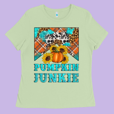 Pumpkin Junkie Ladies Tee Designed By Artiststas