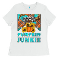 White pumpkin junkie Ladies Tee - Artiststas