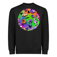 Black halloween round earrings 4 Heavyweight Sweatshirt - BundleAndBundleShop