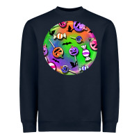 Navy halloween round earrings 4 Heavyweight Sweatshirt - BundleAndBundleShop