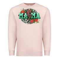 Pale Pink Mama rock lightning bolt Mother's Day Premium Sweatshirt - CowGirlArtShop