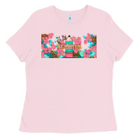 Bubblegum Pink teacher floral pencil libbey glass Ladies Tee - BundleAndBundleShop