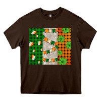 Chocolate Brown irish flag with shamrocks and heart Heavy Core Tee - AdoDesignShop