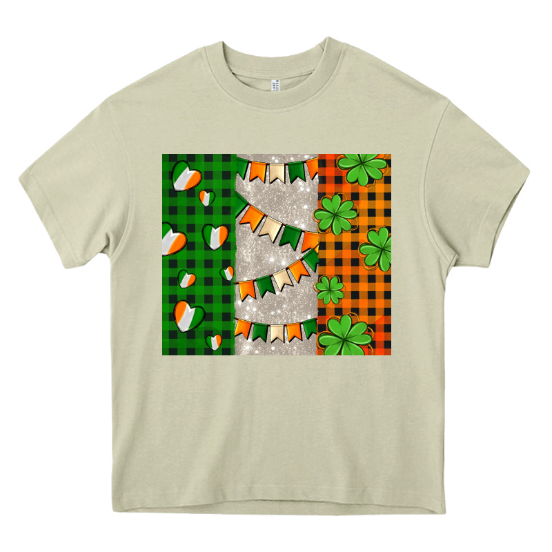 Irish Flag With Shamrocks And Heart Heavy Core Tee by AdoDesignShop | Teevron