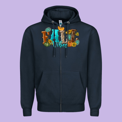 Fall Vibes Zipper Hoodie Designed By Texasbilliewilder