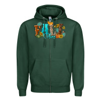 Sports Green Fall Vibes Zipper Hoodie - texasbilliewilder