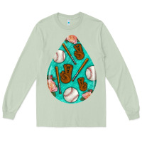 Matcha baseball and western roses teardrop  5 Long Sleeve Tee - BundleAndBundleShop
