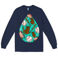 Navy baseball and western roses teardrop  5 Long Sleeve Tee - BundleAndBundleShop