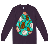 Plum baseball and western roses teardrop  5 Long Sleeve Tee - BundleAndBundleShop