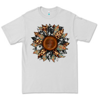 Dove Grey cowhide leopard aztec sunflower Premium Tee - Artiststas