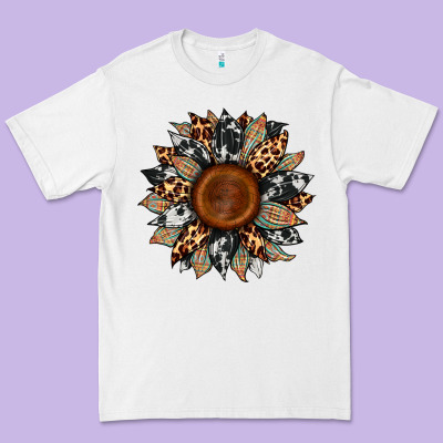 Cowhide Leopard Aztec Sunflower Premium Tee Designed By Artiststas