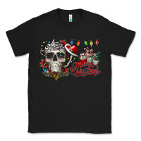 Black Merry Christmas  skull Classic Tee - CowhideDigitalArt