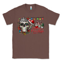 Chestnut Merry Christmas  skull Classic Tee - CowhideDigitalArt