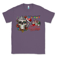 Lavender Merry Christmas  skull Classic Tee - CowhideDigitalArt