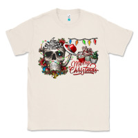 Natural Merry Christmas  skull Classic Tee - CowhideDigitalArt