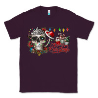 Plum Merry Christmas  skull Classic Tee - CowhideDigitalArt
