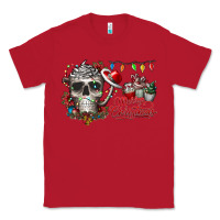 Red Merry Christmas  skull Classic Tee - CowhideDigitalArt