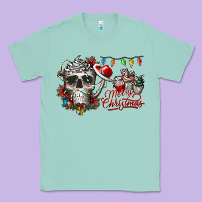 Merry Christmas  Skull Classic Tee Designed By Cowhidedigitalart